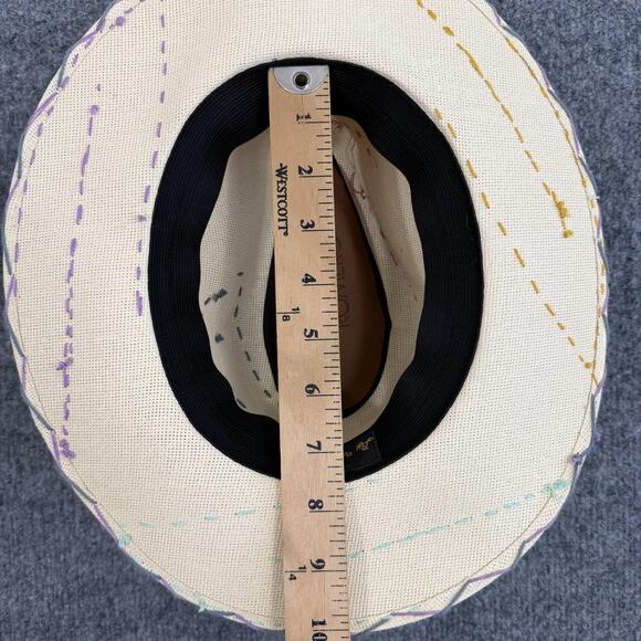 Summer Romero Hat Straw Panama Wide Brim Multicolor Embroidered Boho main image 12